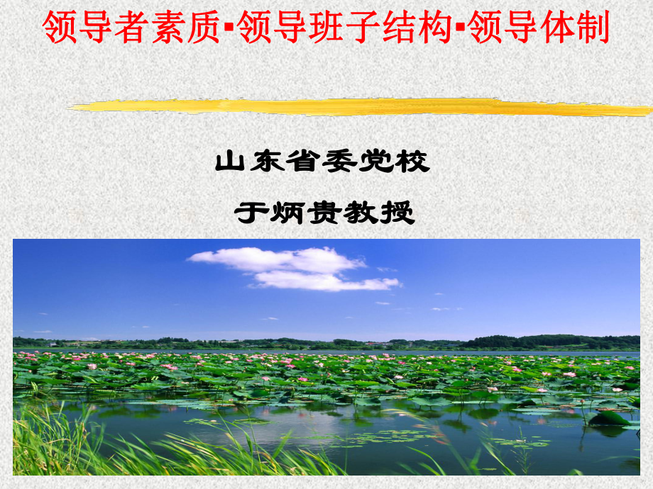 领导素质领导班子结构和领导体制.ppt_第1页
